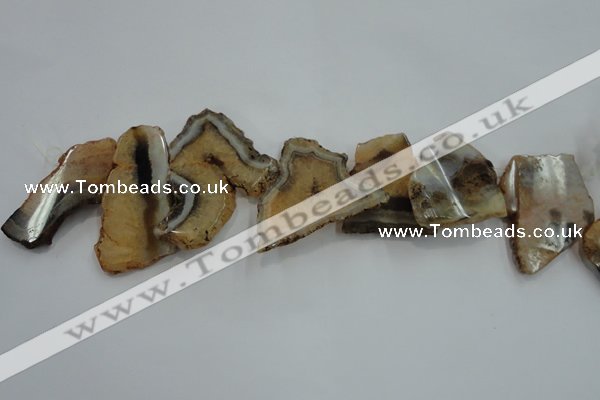 CTD1508 Top drilled 30*45mm - 40*60mm freeform agate slab beads