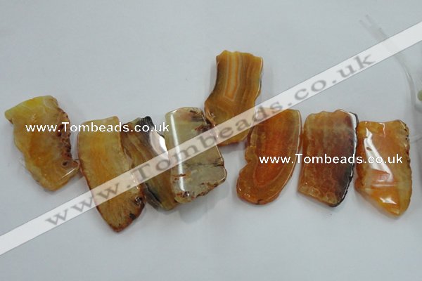 CTD1510 Top drilled 30*50mm - 30*70mm freeform agate slab beads