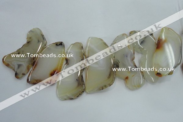 CTD1516 Top drilled 30*50mm - 45*65mm freeform agate slab beads