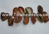 CTD1518 Top drilled 20*50mm - 30*65mm freeform agate slab beads