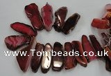 CTD1519 Top drilled 20*40mm - 25*65mm freeform agate slab beads