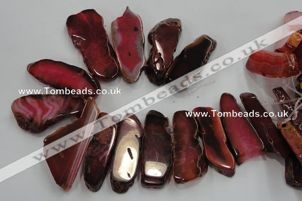 CTD1519 Top drilled 20*40mm - 25*65mm freeform agate slab beads