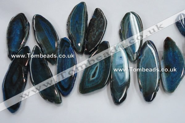 CTD1521 Top drilled 25*50mm - 30*60mm freeform agate slab beads