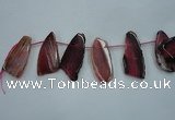 CTD1525 Top drilled 20*50mm - 30*55mm freeform agate slab beads