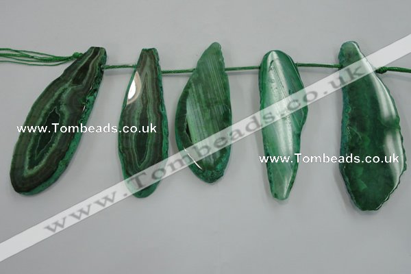 CTD1526 Top drilled 30*65mm - 35*80mm freeform agate slab beads