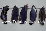 CTD1528 Top drilled 25*50mm - 30*80mm freeform agate slab beads