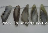 CTD1537 Top drilled 30*65mm - 35*75mm freeform agate slab beads