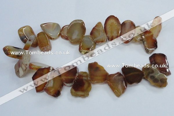 CTD1551 Top drilled 15*20mm - 25*30mm freeform agate slab beads