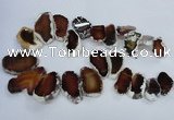 CTD1552 Top drilled 20*25mm - 35*45mm freeform agate slab beads