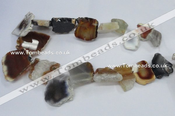 CTD1553 Top drilled 18*25mm - 30*45mm freeform agate slab beads