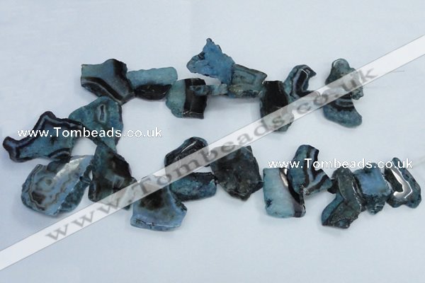 CTD1558 Top drilled 18*25mm - 30*45mm freeform blue lace agate slab beads