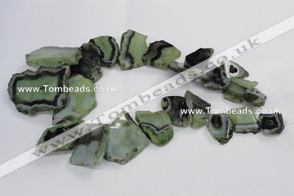 CTD1559 Top drilled 18*25mm - 30*45mm freeform blue lace agate slab beads