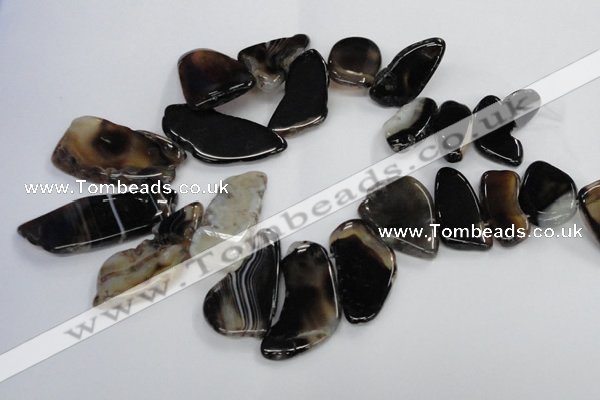 CTD1563 Top drilled 20*30mm - 30*50mm freeform agate slab beads