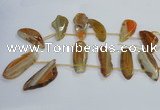 CTD1567 Top drilled 15*45mm - 25*60mm freeform agate slab beads