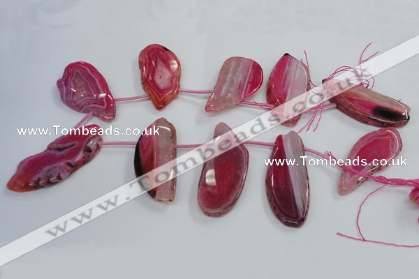 CTD1568 Top drilled 25*45mm - 30*65mm freeform agate slab beads