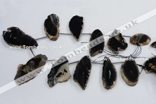 CTD1571 Top drilled 20*40mm - 40*65mm freeform agate slab beads