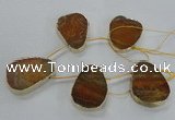 CTD1598 Top drilled 35*40mm - 35*45mm freeform agate beads