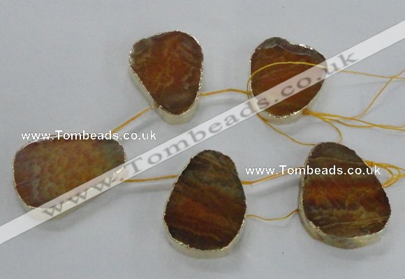 CTD1598 Top drilled 35*40mm - 35*45mm freeform agate beads