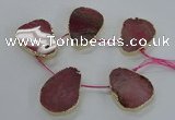 CTD1599 Top drilled 35*40mm - 35*45mm freeform agate beads