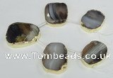 CTD1605 Top drilled 30*40mm - 35*45mm freeform montana agate beads