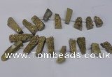 CTD1612 Top drilled 13*25mm - 15*45mm freeform plated druzy quartz beads