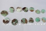 CTD1616 Top drilled 18*25mm - 30*35mm freeform Australia chrysoprase beads