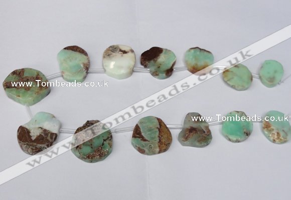 CTD1616 Top drilled 18*25mm - 30*35mm freeform Australia chrysoprase beads