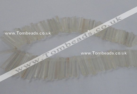 CTD1620 Top drilled 5*25mm - 6*45mm sticks white crystal beads