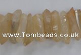 CTD1624 Top drilled 4*15mm - 6*35mm sticks plated quartz beads