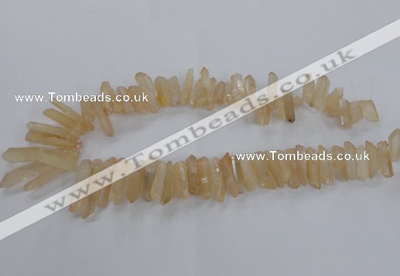 CTD1624 Top drilled 4*15mm - 6*35mm sticks plated quartz beads