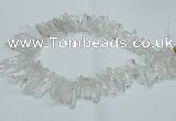 CTD1638 Top drilled 5*25mm - 7*45mm sticks white crystal beads