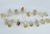 CTD1645 Top drilled 15*20mm - 18*35mm faceted nuggets citrine beads