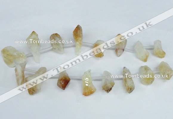 CTD1645 Top drilled 15*20mm - 18*35mm faceted nuggets citrine beads