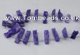 CTD1650 Top drilled 10*20mm - 15*40mm freeform druzy agate beads