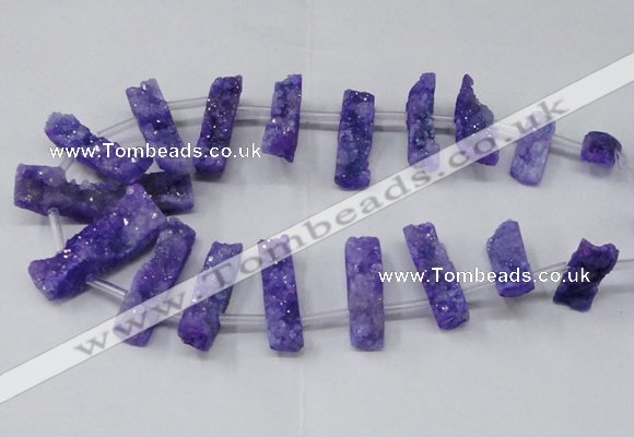 CTD1650 Top drilled 10*20mm - 15*40mm freeform druzy agate beads