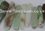 CTD1657 Top drilled 6*20mm - 8*50mm sticks Australia chrysoprase beads