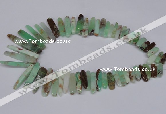 CTD1657 Top drilled 6*20mm - 8*50mm sticks Australia chrysoprase beads