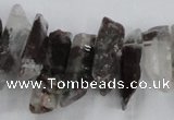 CTD1658 Top drilled 6*15mm - 8*35mm sticks green phantom quartz beads