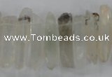 CTD1661 Top drilled 6*18mm - 8*35mm sticks green phantom quartz beads