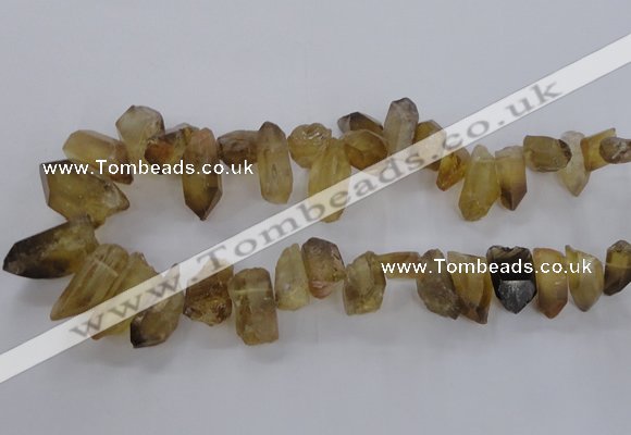 CTD1671 Top drilled 10*20mm - 15*35mm sticks lemon quartz beads