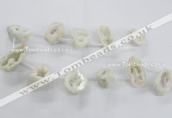 CTD1680 Top drilled 15*25mm - 30*35mm nuggets druzy agate beads