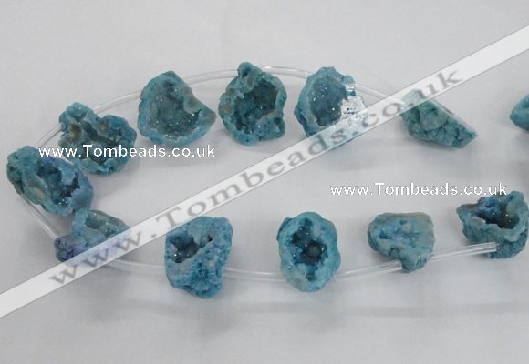 CTD1684 Top drilled 15*25mm - 30*35mm nuggets druzy agate beads