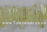 CTD1690 Top drilled 5*15mm - 7*35mm sticks dyed white crystal beads