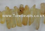 CTD1691 Top drilled 5*15mm - 7*35mm sticks dyed white crystal beads