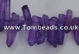 CTD1692 Top drilled 5*15mm - 7*35mm sticks dyed white crystal beads