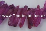 CTD1694 Top drilled 5*15mm - 7*35mm sticks dyed white crystal beads