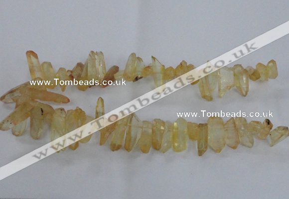 CTD1698 Top drilled 8*15mm - 11*35mm sticks dyed white crystal beads