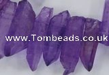 CTD1699 Top drilled 8*15mm - 11*35mm sticks dyed white crystal beads