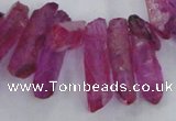 CTD1700 Top drilled 8*15mm - 11*35mm sticks dyed white crystal beads