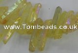 CTD1714 Top drilled 5*10mm - 6*30mm sticks plated white crystal beads